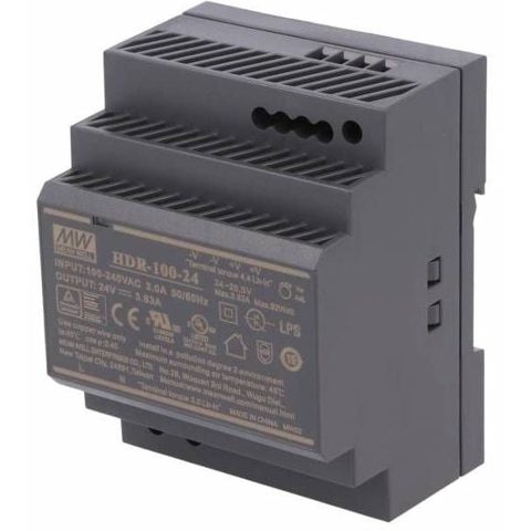 Sursa de alimentare Mean Well HDR-100-24N, 24V, 4.2A, montare pe sina DIN