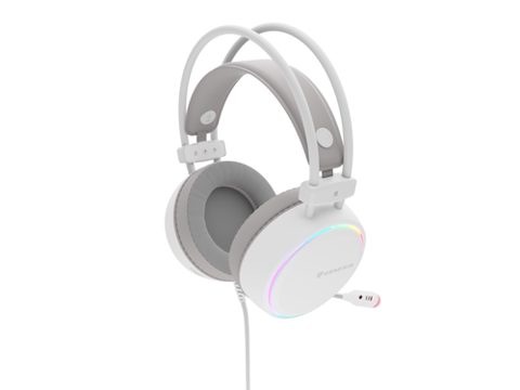 Casti cu fir Genesis Neon 613 G2, Jack 3.5 mm, iluminare RGB, Alb
