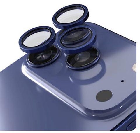 Folie de protectie Camera Spate Etteri pentru Apple iPhone 17 Pro Max / 17 Pro, Sticla Securizata, Albastra