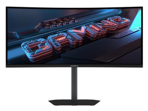 Monitor Gaming VA LED Gigabyte 34inch GS34WQCA, WQHD (3440 x 1440), HDMI, DisplayPort, Ecran curbat, 120 Hz, 1 ms (Negru)
