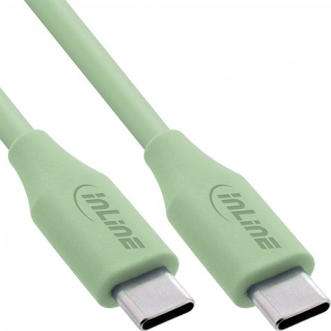 Cablu USB 2.0 type C fast charging silicon 100W Verde 0.5m, InLine IL35895G