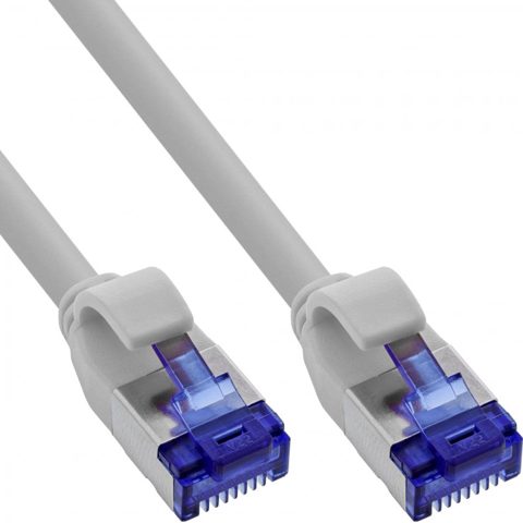 Cablu de retea slim Cat.6A S/FTP LSOH Gri 3m, InLine IL74903