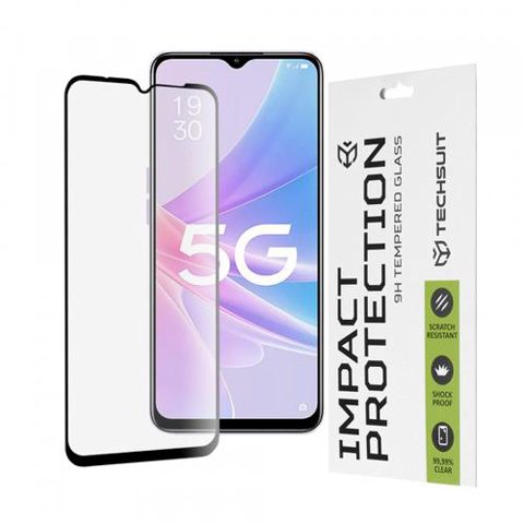 Folie de protectie Ecran Techsuit pentru Oppo A58 5G / A78 5G, Sticla Securizata, Full Glue, 111D