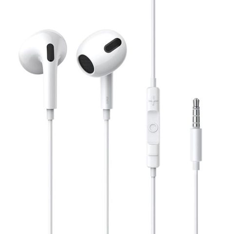 Casti Stereo Baseus Encok H17, Microfon, Jack 3.5mm, 1.1m (Alb)