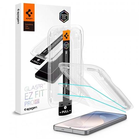 Folie de protectie Ecran Spigen AGL11811 GlastR EZ FIT Pro HD pentru Samsung Galaxy S26 FE S741, Sticla Securizata, Full Glue, Set 2 bucati