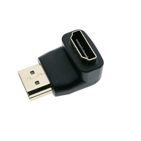 Adaptor ASSMANN AK-330502-000-S, HDMI - HDMI, la 90 grade, 3D, ecranat