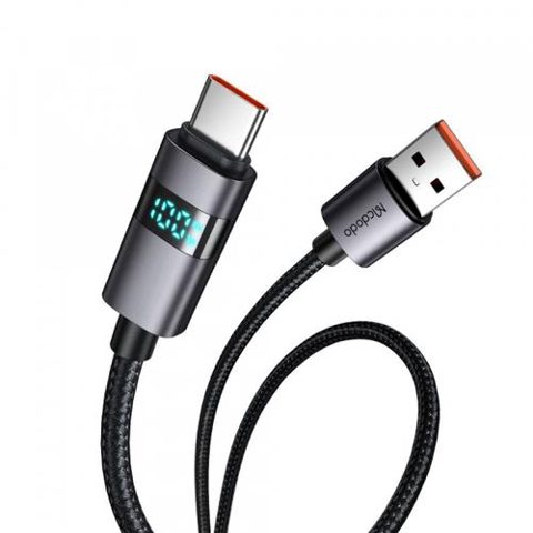 Cablu Date/Incarcare McDodo CA-6520 Display, USB-A - USB-C, 100W, 1.2m (Negru)