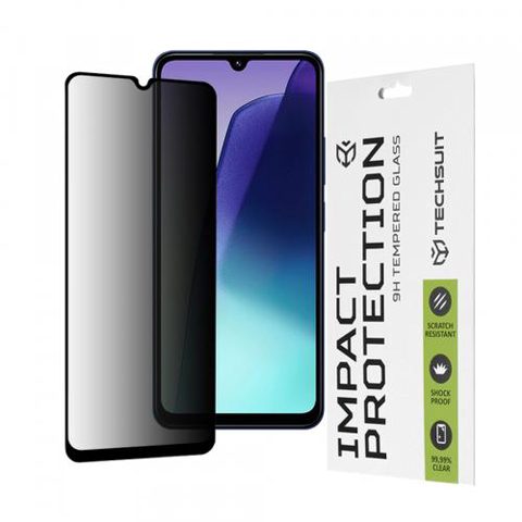 Folie de protectie Ecran Privacy Techsuit pentru Xiaomi Redmi A5 4G (Regional) / 14C / Poco C75, Sticla Securizata, Full Glue, 111D