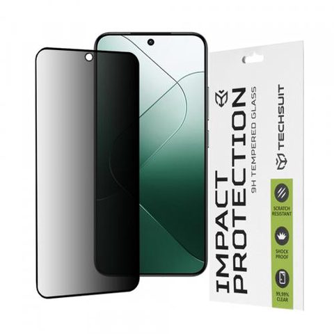 Folie de protectie Ecran Privacy Techsuit pentru Xiaomi 14, Sticla Securizata, Full Glue, 111D