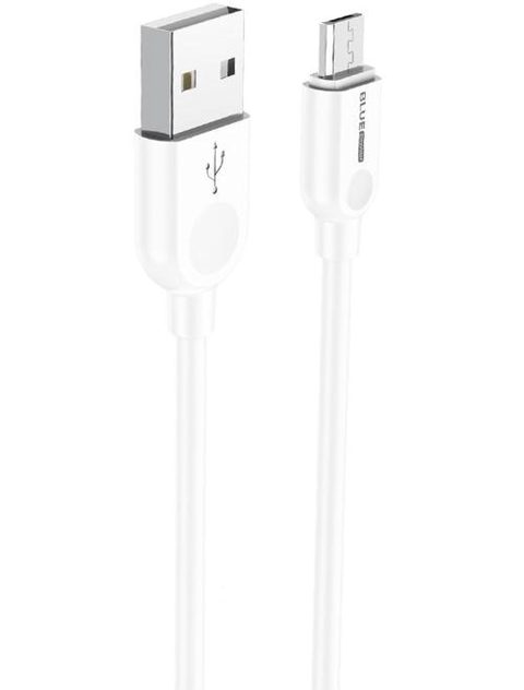 Cablu de date BLUE Power BM2BX14, USB - MicroUSB, 2m, 2.4 A (Alb)
