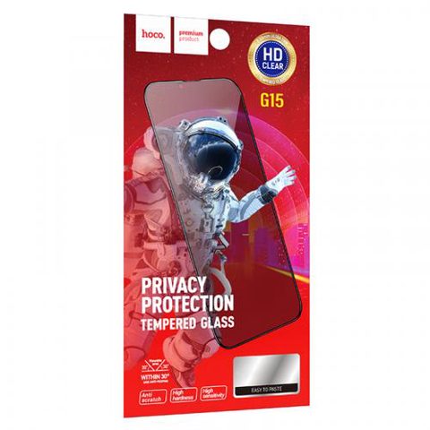 Folie de protectie Ecran Privacy HOCO G15 pentru Apple iPhone 11 / XR, Sticla Securizata, Full Glue, 5D