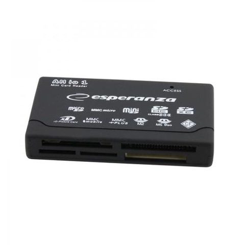 Cititor de carduri Esperanza, USB 2.0, All in One, (Negru)