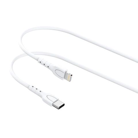 Cablu Lemontti Type-C compatibil cu Lightning, 1.2m, Alb