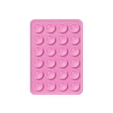 Suport Silicon Lemontti Duo cu ventuze pentru telefon, Fuchsia