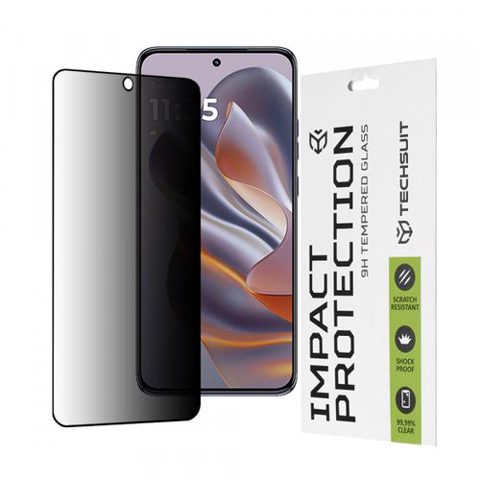 Folie de protectie Ecran Privacy Techsuit pentru Motorola Edge 50 Neo, Sticla securizata, Full Glue, 111D