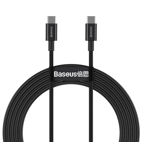 Cablu de Date si Incarcare Baseus Superior Series CATYS-C01, USB Type-C la USB Type-C, 2m, 100W, Negru
