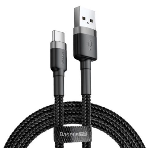 Cablu de Date Baseus Cafule CATKLF-AG1, USB la USB Type-C, 0.5 m, 3A, Negru