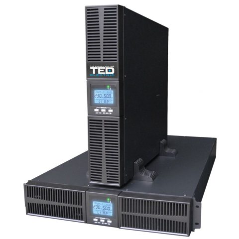 UPS 3000VA / 2700W rackabil 2U Online dubla conversie, management, 6x 9Ah, sinusoida pura, TED Electric TED004062