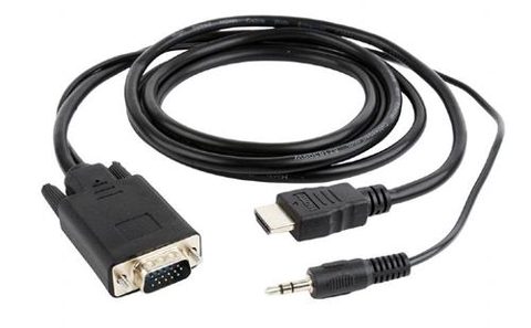 Cablu GEMBIRD A-HDMI-VGA-03-6, HDMI - VGA/Jack 3.5mm, 1.8m, Full HD/60Hz (Negru)