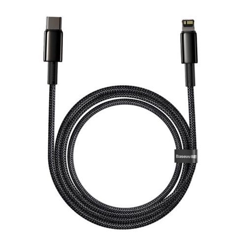 Cablu de date, Baseus, USB-C la Lightning, 20 W, 5 A, PD, 2 m, Negru