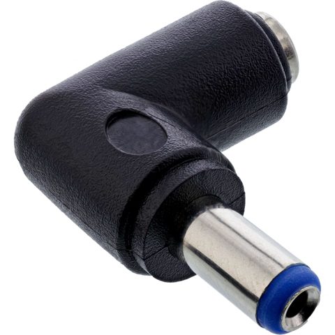Adaptor alimentare DC 5.5x2.1mm T-M unghi Negru, InLine IL26899A