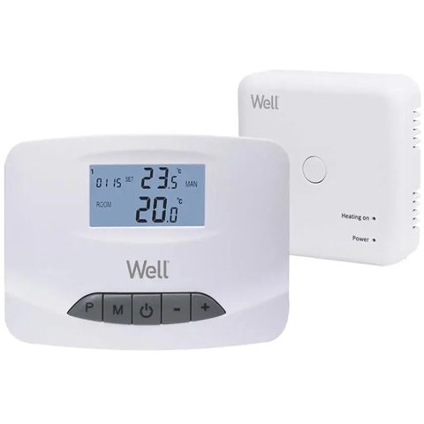Termostat electronic programabil cu afisaj digital wireless Well THERMS-THERMALWP-WL / 5948636035650