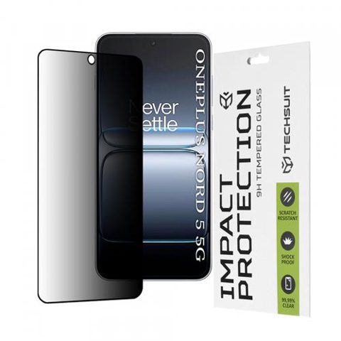 Folie de protectie Ecran Privacy Techsuit pentru OnePlus Nord 5, Sticla Securizata, Full Glue, 111D