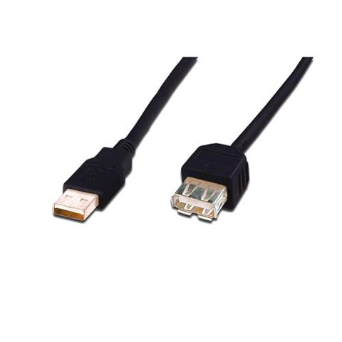 Cablu prelungitor, Assmann, USB 2.0, tip A, 3m, Negru