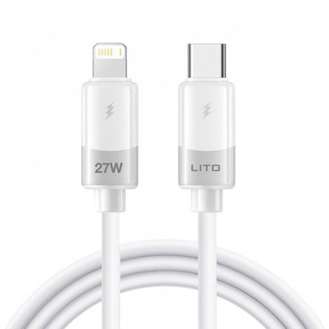 Cablu Date/Incarcare Lito LD07, USB-C - Lightning, 27W, 1m