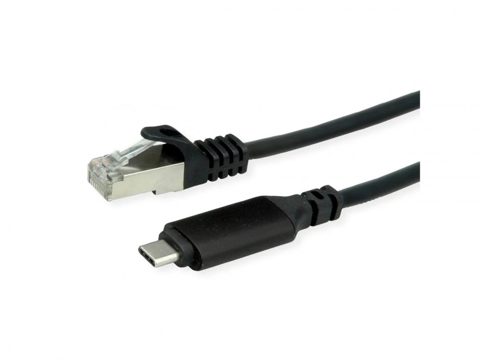 Cablu de retea USB type C la RJ45 LAN Gigabit 1.5m, Roline 12.02.1166