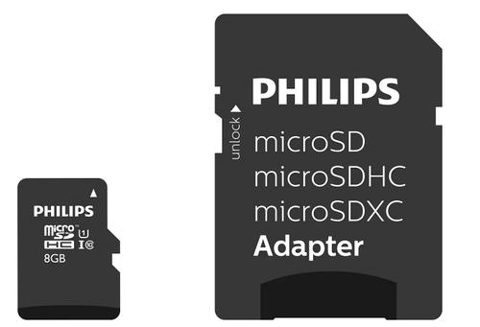 Card de memorie Philips MicroSDHC, 8GB, Class 10 UHS-I U1, Adaptor SD inclus