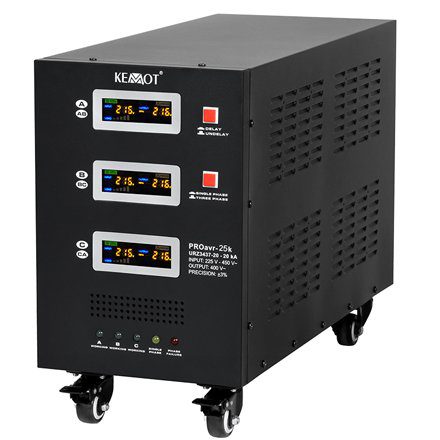 Stabilizator de tensiune cu servomotor, trifazat 400V, 25KVA / 17kW Kemot URZ3437-25