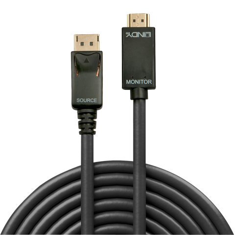 Cablu Displayport la HDMI 4K30Hz 2m T-T Negru, Lindy L36922