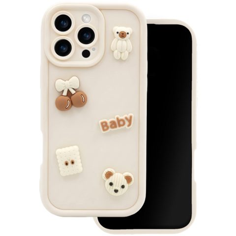 Husa pentru Samsung Galaxy A26 A266, OEM, Ultra Trendy 3D Bear, Bej