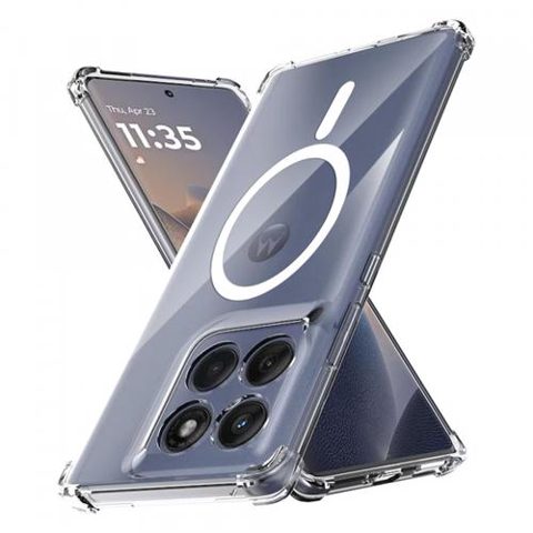 Husa MagSafe Techsui, Shockproof pentru Motorola Edge 60 Fusion / Edge 60 (Alb/Transparent)