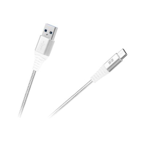 Cablu USB - USB tip C, Rebel, 50 cm, Alb