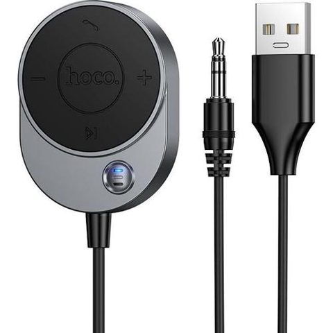 Recepator auto wireless Hoco, Bluetooth 5.4, 3.5mm, 37x51x10mm, Gri