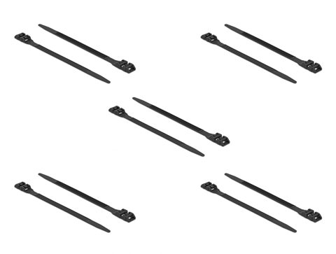 Set 10 buc bride cu inchizatura dubla 250 x 9 mm Negre, Delock 18889