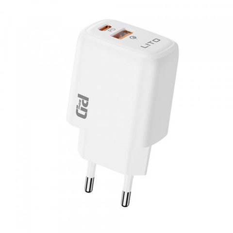 Incarcator Retea Lito LC28, 20W, 3A, 1 x USB-A - 1 x USB-C (Alb)