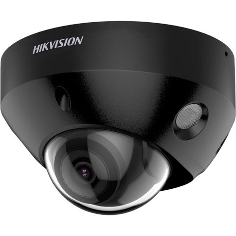 Camera mini dome IP ColorVu Hikvision DS-2CD2547G2-LS2CB, 4MP, lentila 2.8mm, lumina alba 30m, microfon, PoE, IP67, black