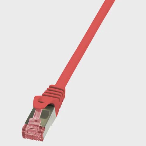 Cablu S/FTP LOGILINK Cat6, LSZH, cupru, 0.5 m, rosu, AWG27, dublu ecranat CQ2024S