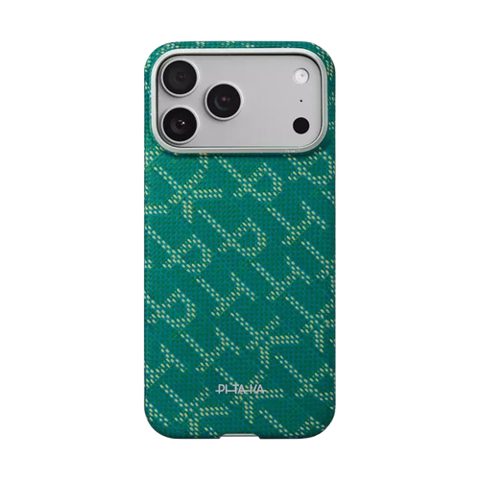 Husa Protectie Spate Pitaka pentru iPhone 17 Pro, Ultra-Slim, PitaTap™ (Auriu/Verde)