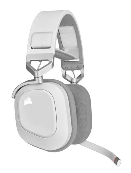 Casti Stereo Wireless Corsair HS80 RGB, Bluetooth, Microfon, Dolby Atmos (Alb)