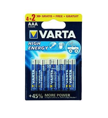 Set 6 baterii VARTA LR03 BLISTER, ALCALINA