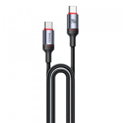 Cablu Date si Incarcare USB-C - USB-C Yesido CA186, 240W, 2m, Negru