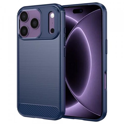 Husa pentru Apple iPhone 18 Pro / 17 Pro, Techsuit, Carbon, Albastra