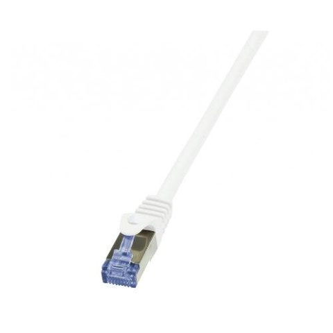 Cablu Patchcord Logilink CQ4021S, S/FTP, Cat6a, 0.5m, alb