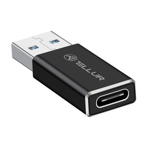 Adaptor Tellur USB-A tata la USB-C mama, aluminiu