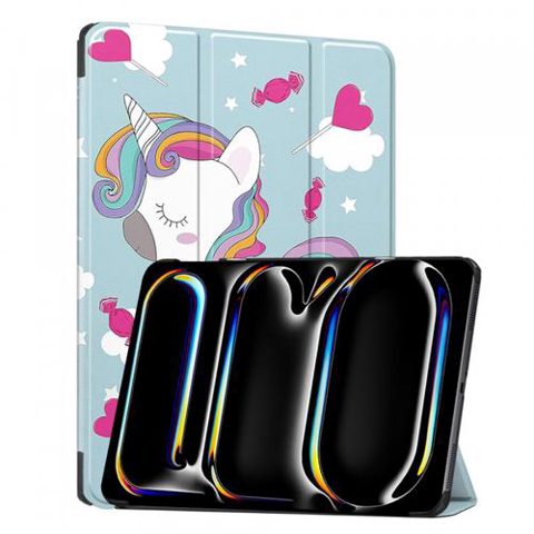 Husa pentru Apple iPad Pro 13 (2024) Techsuit FoldPro Unicorn (Multicolor)
