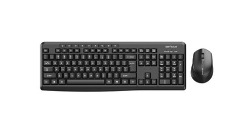 Kit Tastatura Serioux SRXK-SKIT706W, Wireless 2.4Ghz, USB + Mouse Optic, Wireless 2.4Ghz (Negru)